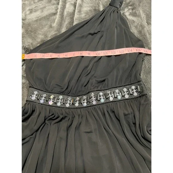 NWT Dolce & Gabbana Midi Black Coctail Dress One Strap Beaded Zip 44 - Picture 9 of 14